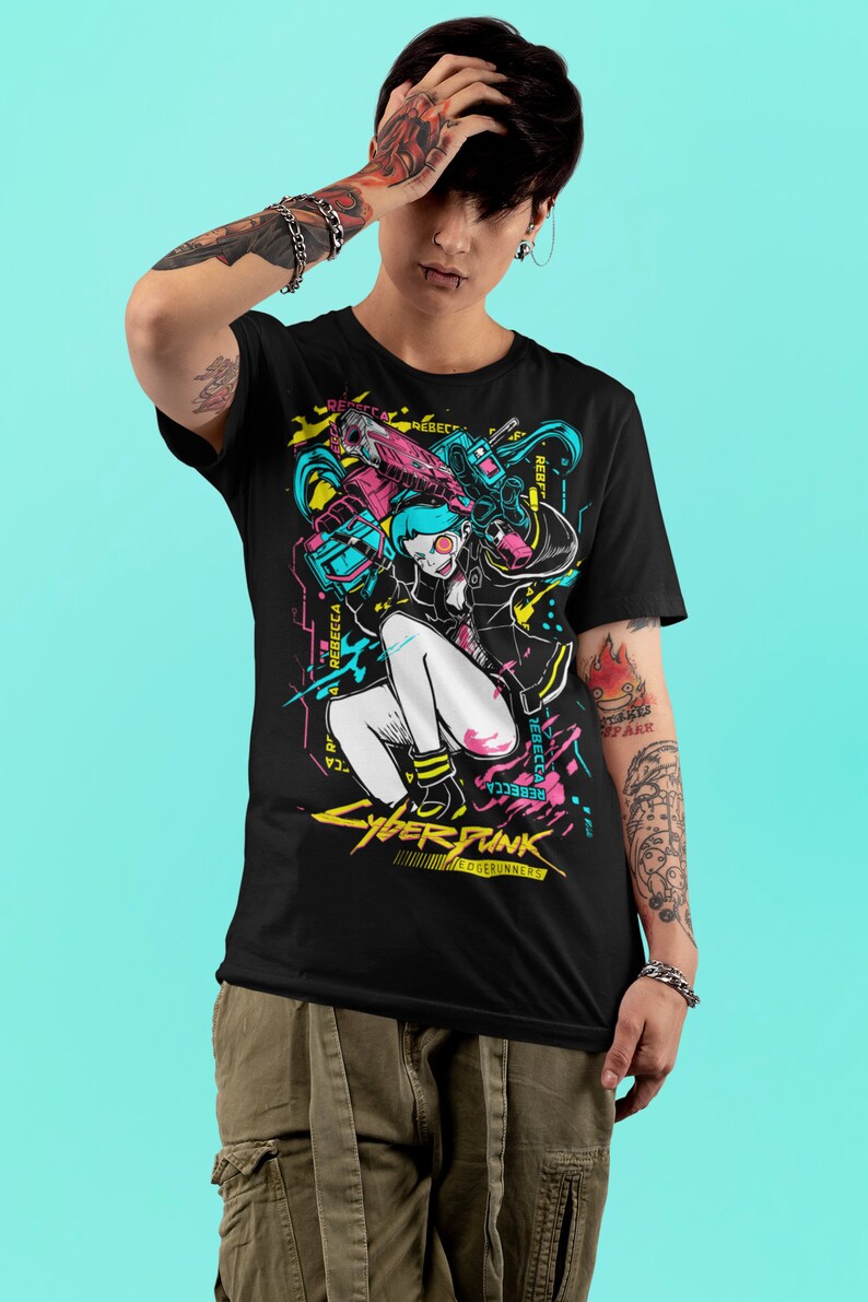Cyberpunk Edgerunners Shirt Edge Runners DAVID & LUCY Neon Etsy
