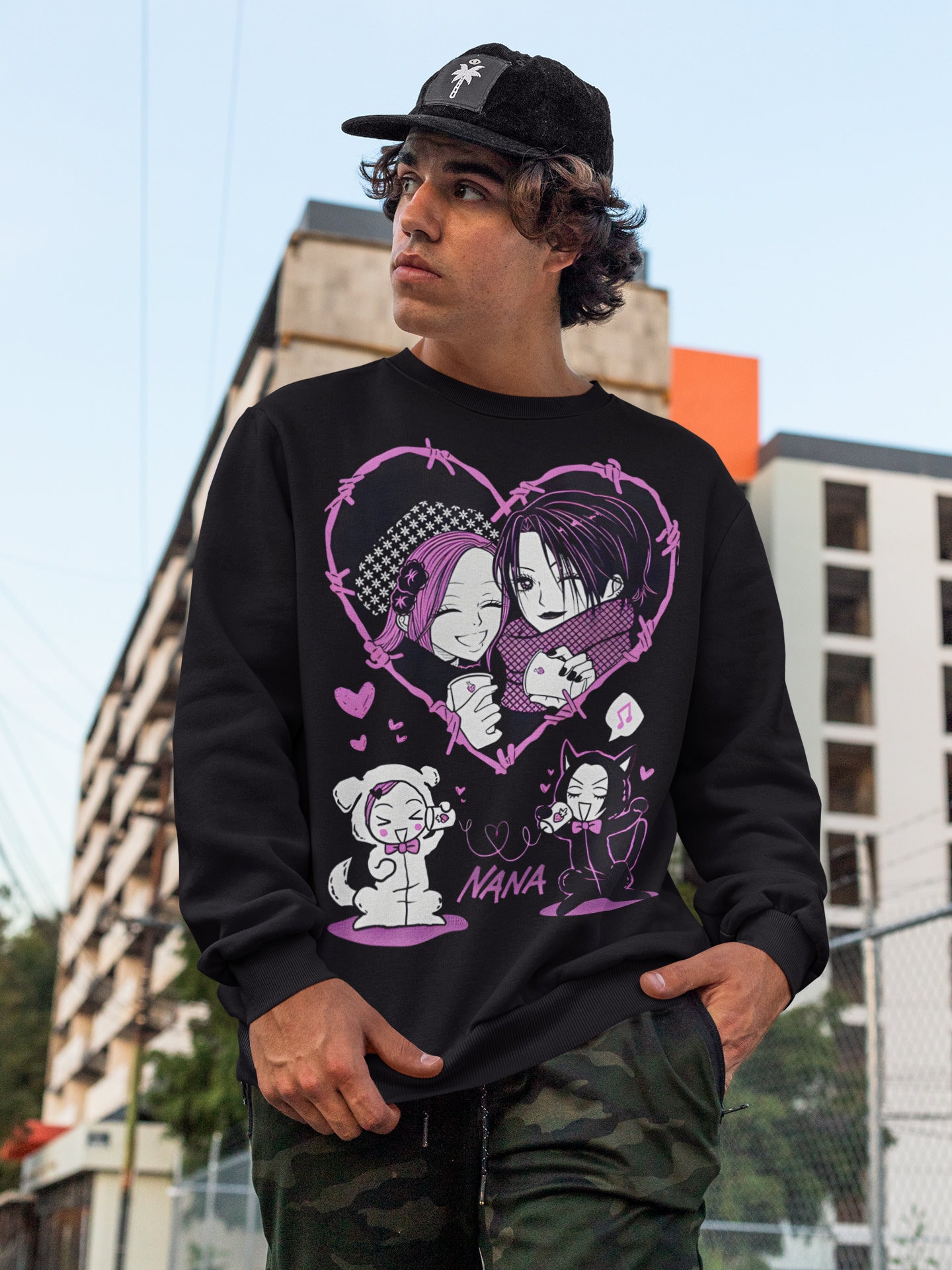 Unisex Nana Anime Black Stones Sweatshirt Nana Osaki Nana Anime Sweatshirt The Black Stones Nana Osaki Sweatshirt Nana Trapnest Band sold by