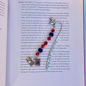 Travel Bookmark: Antique Silver Charms, Jasper Beads, Book Lover Gift
