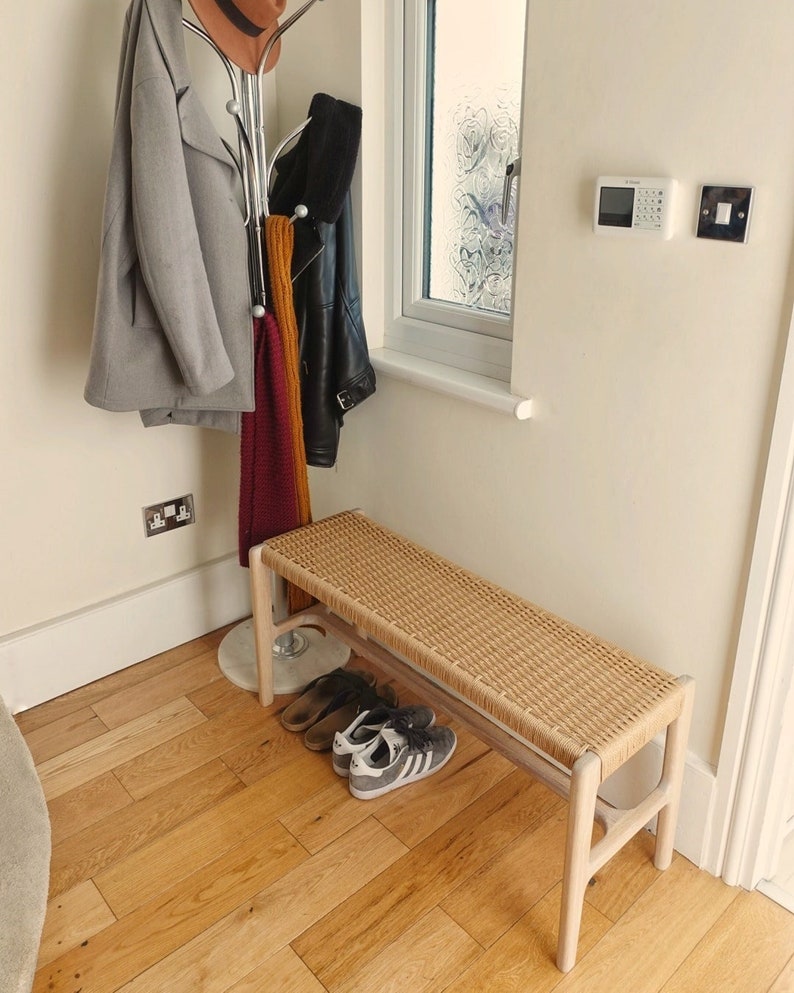 Danish Cord Bench | White Oak | Weaved Bench | Mid Century Modern ...
