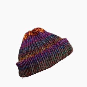 Bonnet de pêcheur doux avec rebord, bonnet végétalien coloré, grosse calotte de mort, bas de Noël