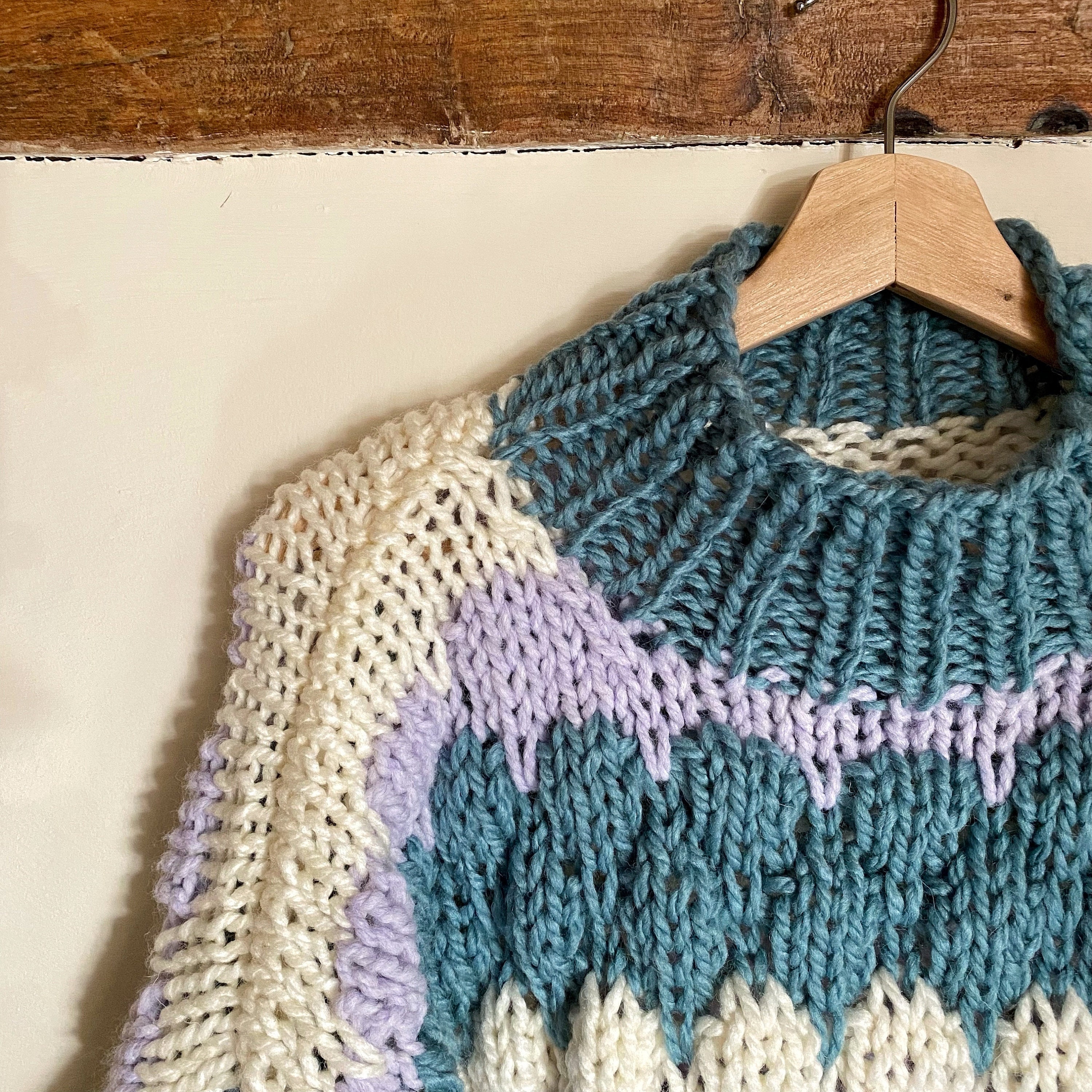Suéter de punto de lana gruesa con ajuste holgado, colorido jersey tejido a  mano, regalo para esposa -  España