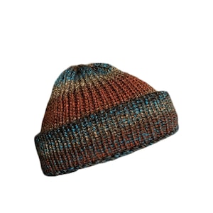 Merino Wool Fisherman Beanie Knit Skull Cap Cuffed Winter Hat Unisex DOANNOTIUM Wool Short Beanie Trawler Watch Hat Winter  main image 3