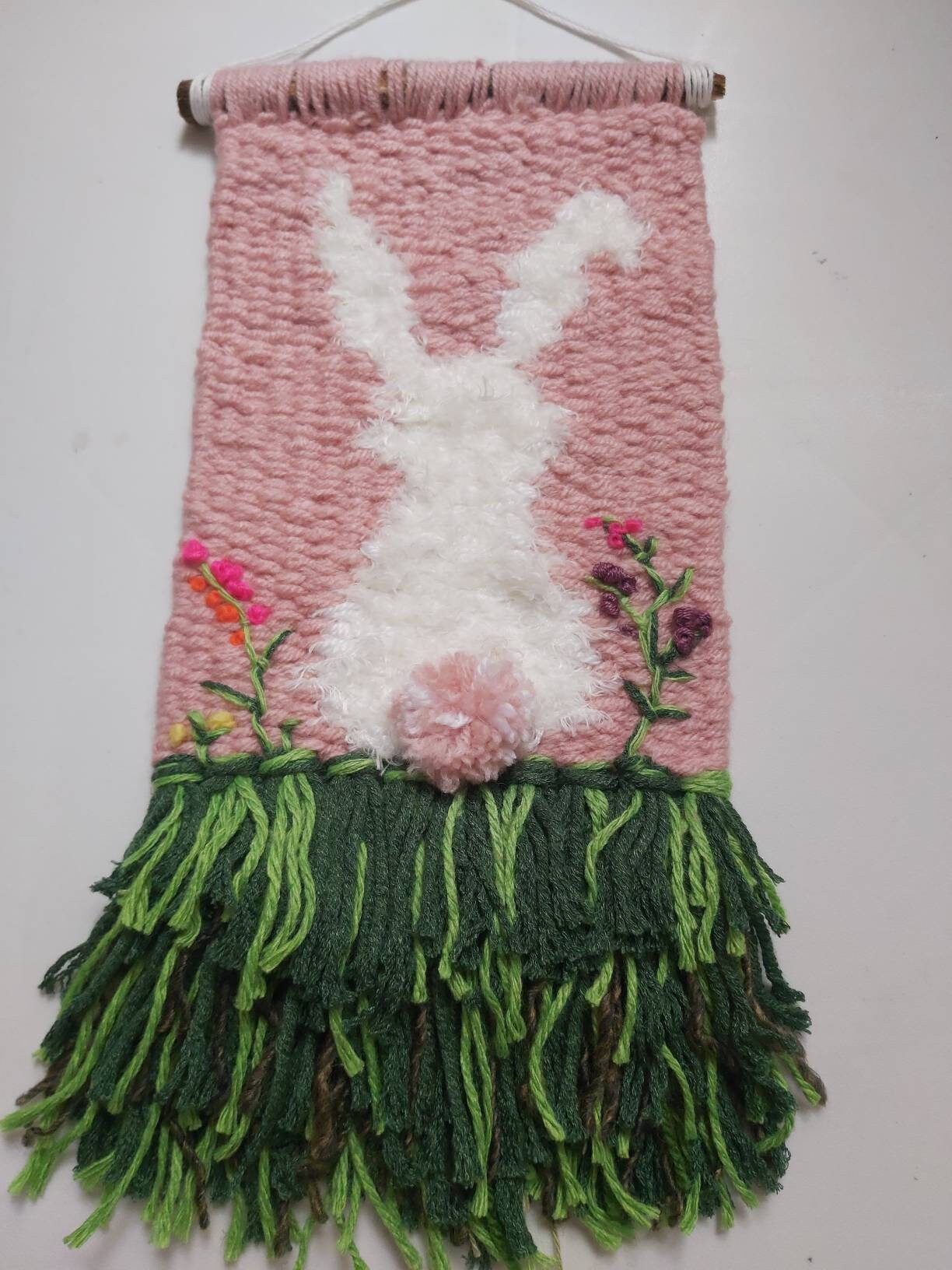 Bunny Woven Wall Hanging Tapestry Etsy