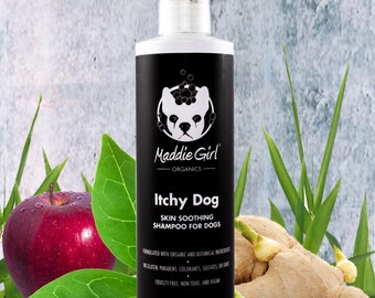 Itchy Dog Anti-Itch/Skin-Soothing Shampoo - Great for Sensitive or Irritated Skin - Organic - Non-Toxic - Non-GMO - Made in the USA - 17oz
