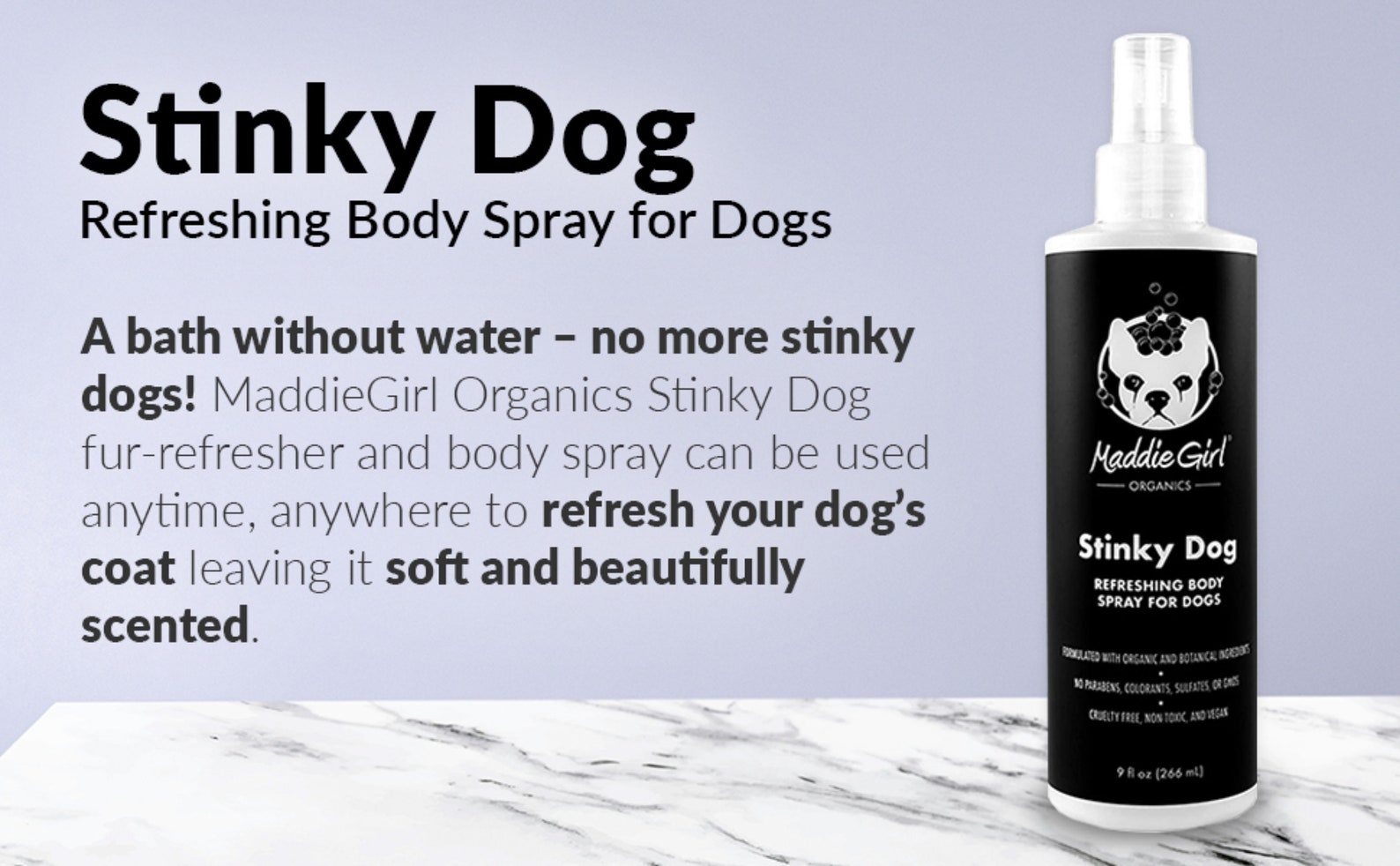 Stinky Dog Fur Refreshing Body Spray Keeps Fur Clean & Removes Odor
