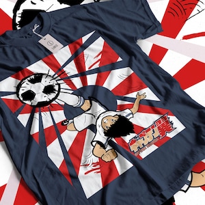 Legendary Soccer Heroes Unisex T-shirt - Japanese Anime Manga Style, Classic Sports Action, Otaku Apparel, 80s Retro Vibes, Japan Inspired