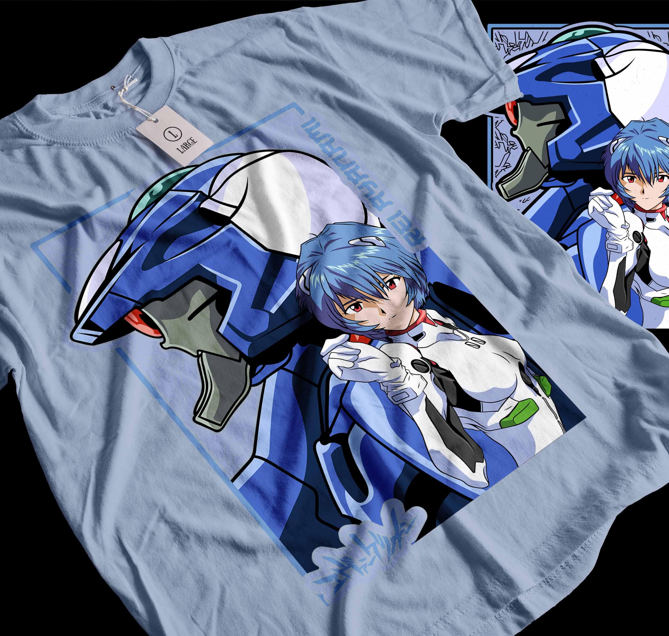 Gun Maglia Rei Ayanami Neon Genesis Anime T Shirt Bershka Maglia