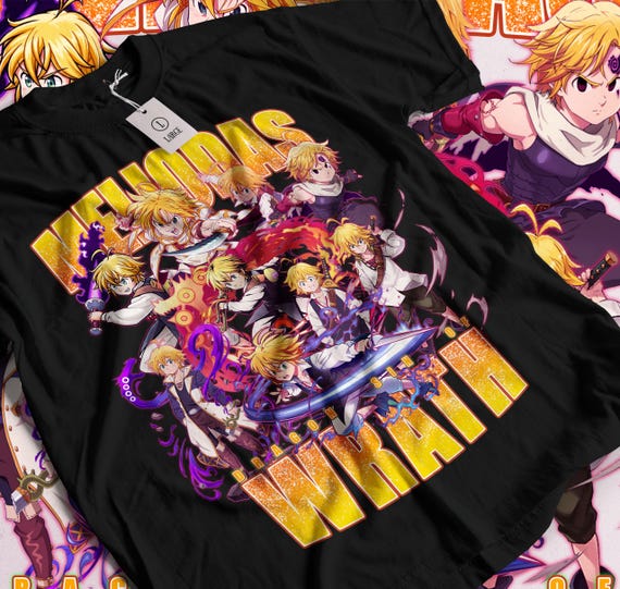 ユニセックス メリオダス Tシャツ、七つの大罪 Tシャツ、七つの大罪