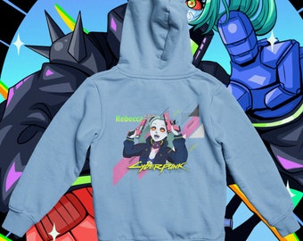 Cyberpunk Edgerunners Hoodie, Edge Runners DAVID & LUCY Neon Cyberpunk Edgerunners Hoodie, Edge Runners DAVID & LUCY Neon