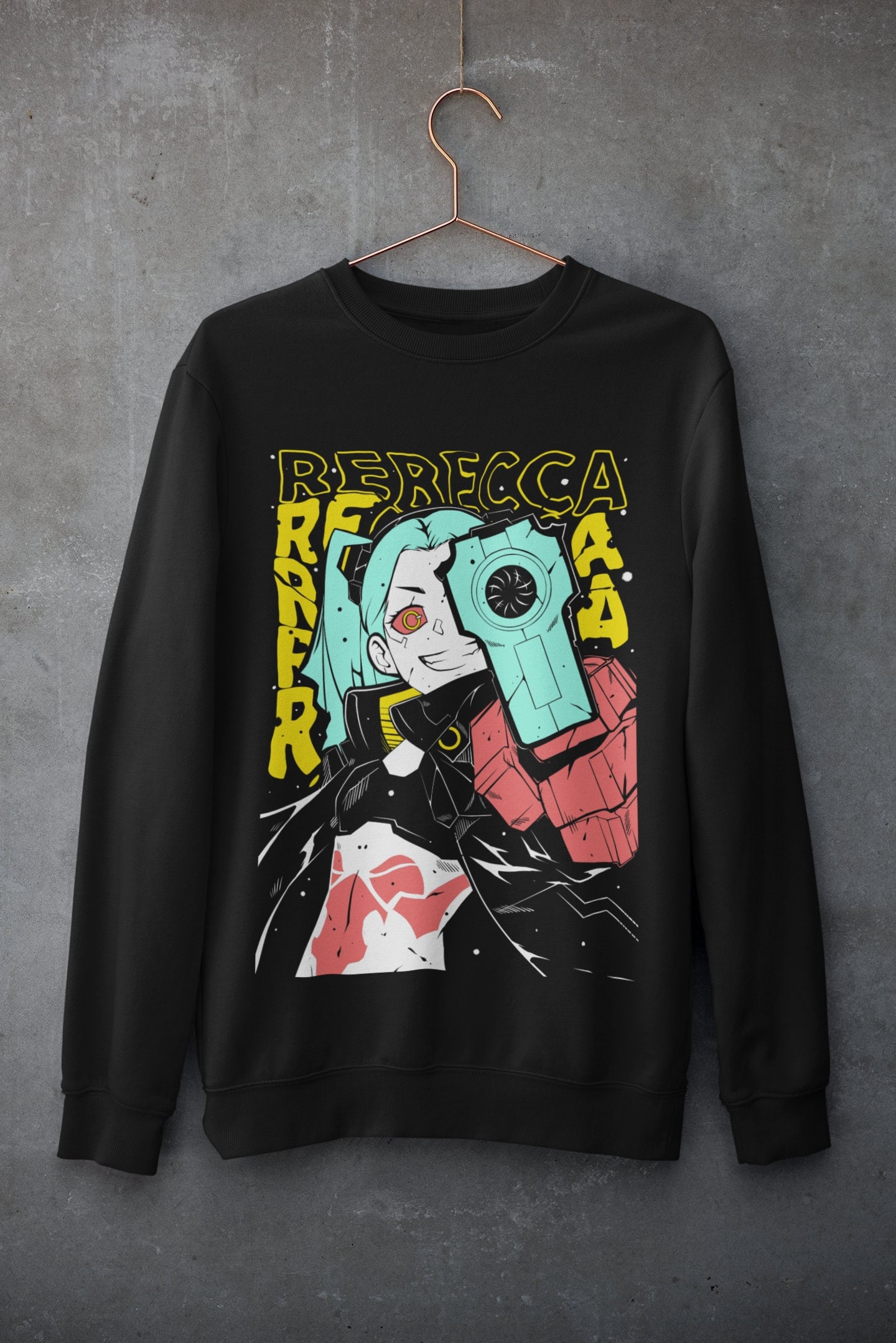 Rebecca - Cyberpunk Anime Girl Unisex AOP Hoodie