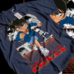 Camiseta vintage del anime Detective Conan de los años 90