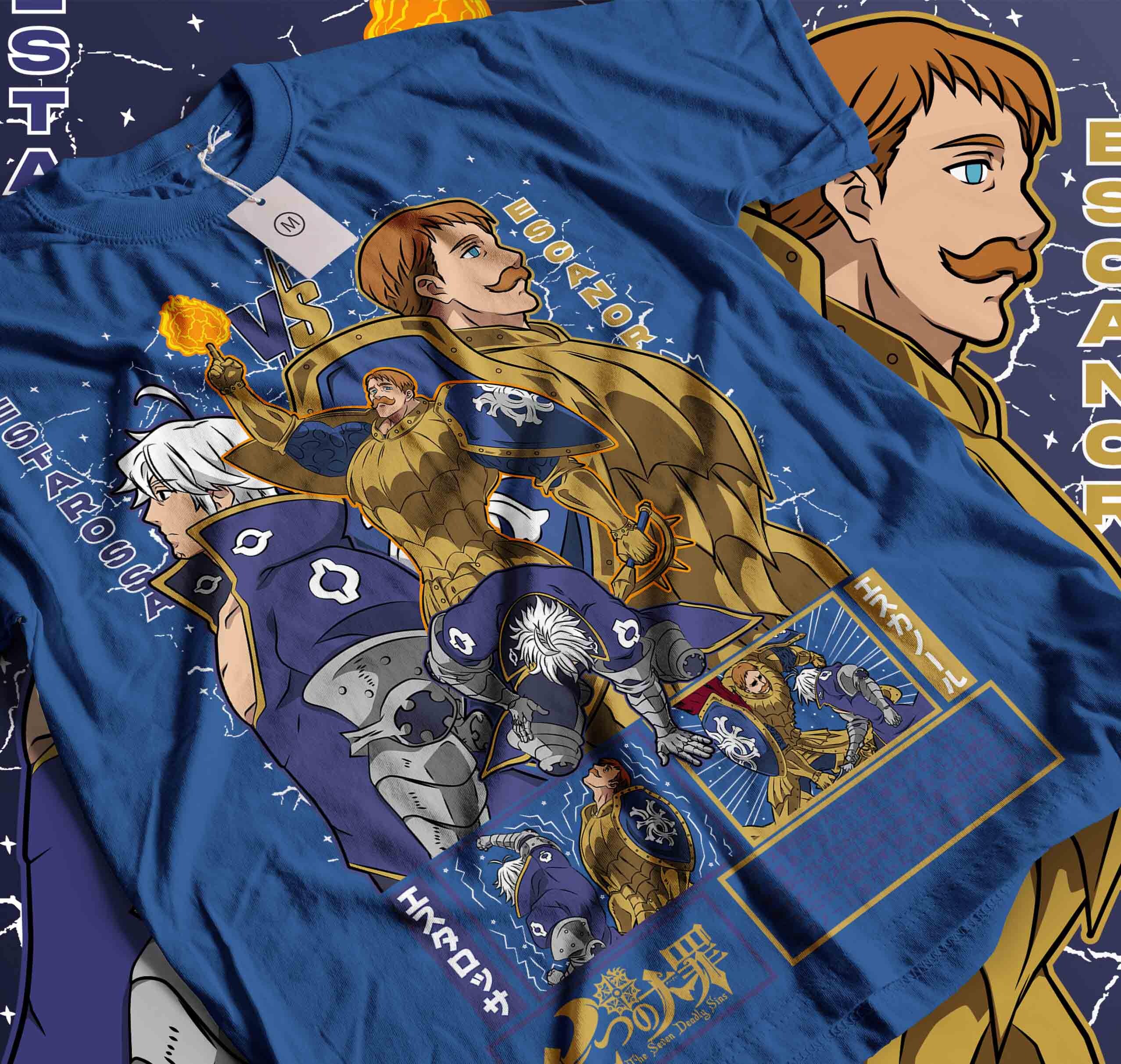 ユニセックス メリオダス Tシャツ、七つの大罪 Tシャツ、七つの大罪