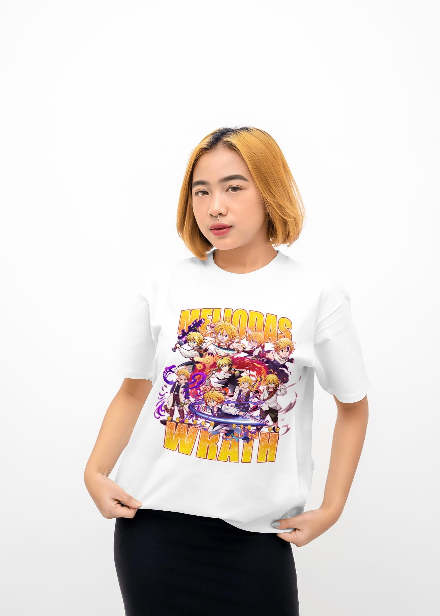 ユニセックス メリオダス Tシャツ、七つの大罪 Tシャツ、七つの大罪 