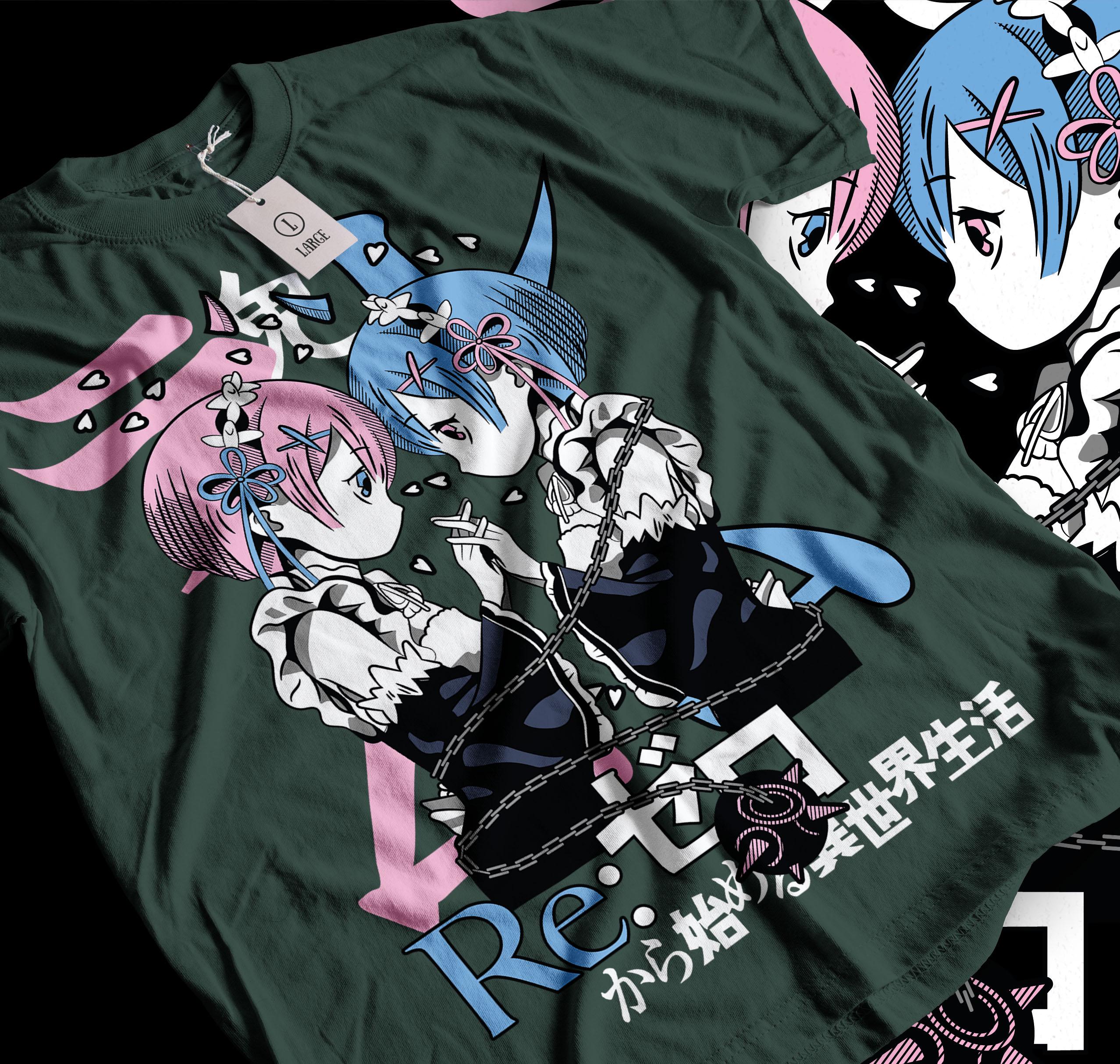 Reゼロ　ニーア　Tシャツ Re:ゼロシャツ、ReゼロTシャツ、エミリア、ラム、スバル、日本語