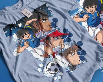 Legendary Soccer Heroes Unisex T-shirt - Japanese Anime Manga Style, Classic Sports Action, Otaku Apparel, 80s Retro Vibes, Japan Inspired