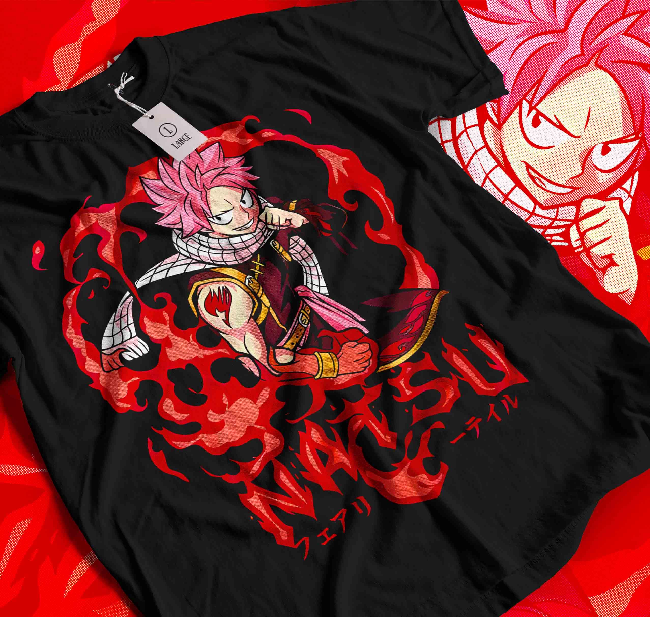 Fairy Tail Natsu Dragneel Shirt, Gray Fullbuster, Gajeel Redfox