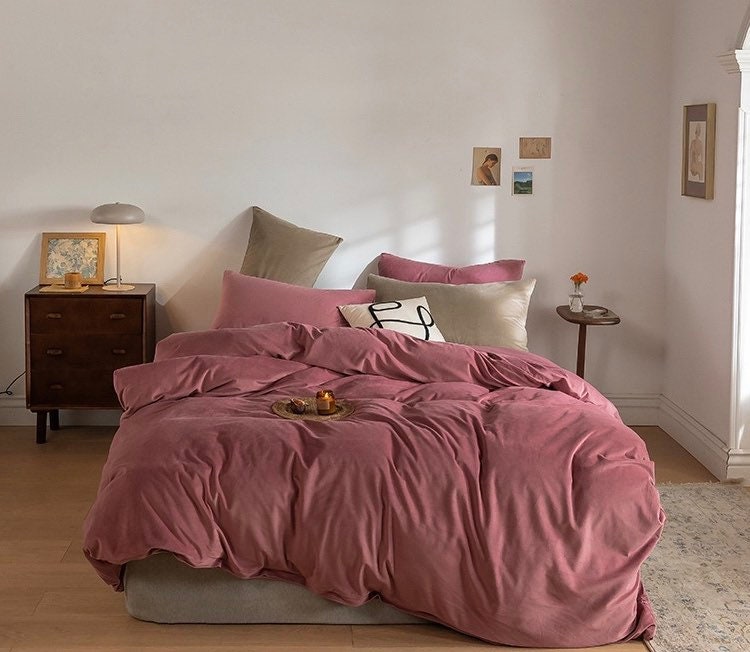 Forest Green Bedding Set Velvet Queen Bedding Set King Twin Etsy