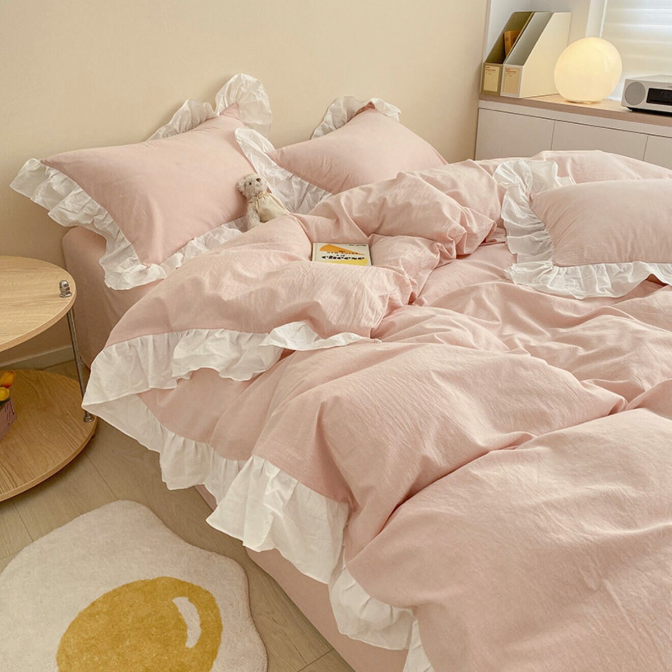 Ever Lasting Baby Pink Bedding Ruffle Bedding Set Ruffled Etsy