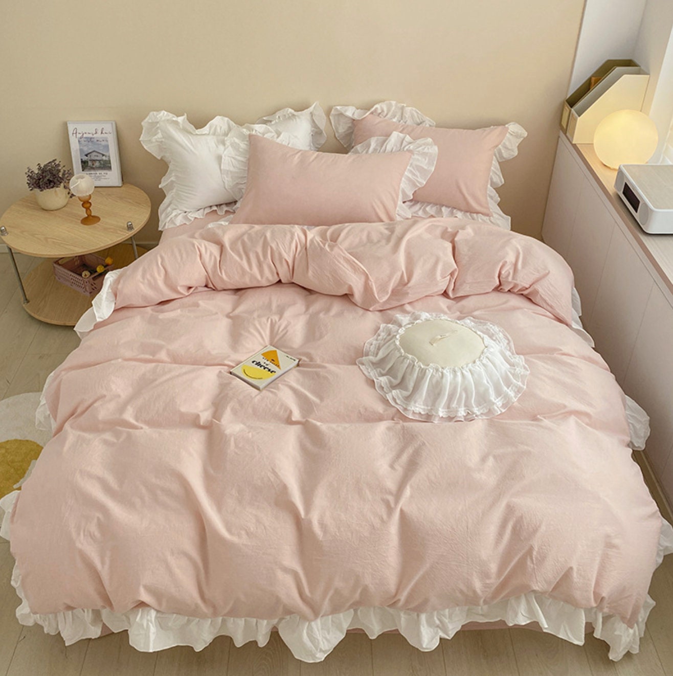 Ever Lasting Baby Pink Bedding Ruffle Bedding Set Ruffled Etsy