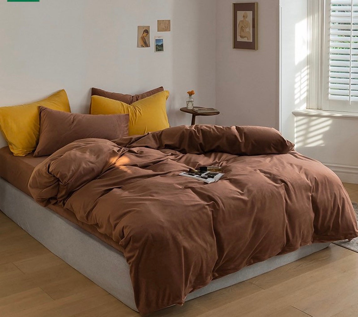 Forest Green Bedding Set Velvet Queen Bedding Set King Twin Etsy