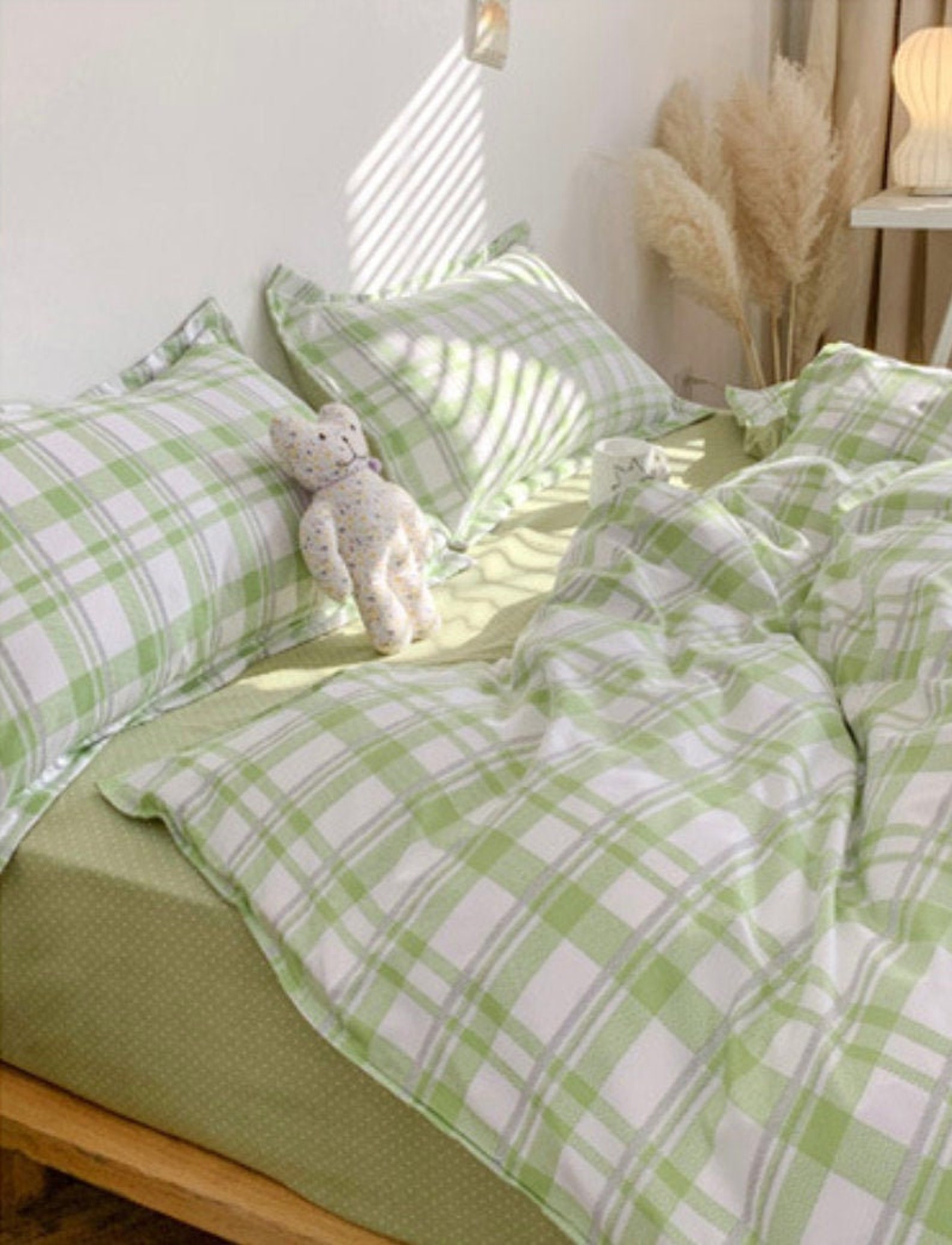 Ever Lasting Green Plaid Duvet Cover Green Bedding Set Plaid | Etsy