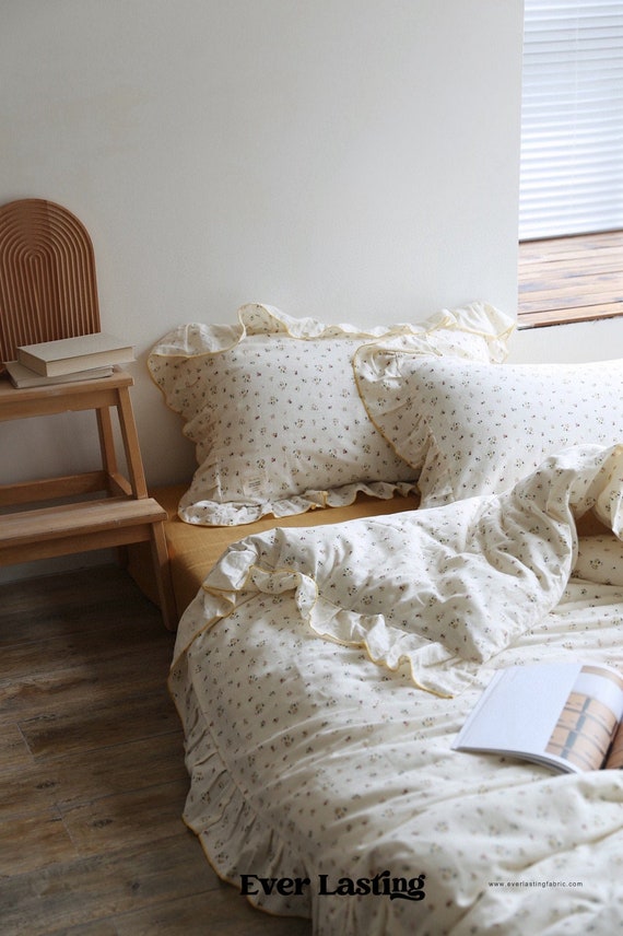 Ever Lasting Fl Bedding Set Yellow Cream Ruffle Hong Kong Ever Lasting Fl Bedding Set Yellow, Farmhouse King Bed Sheets