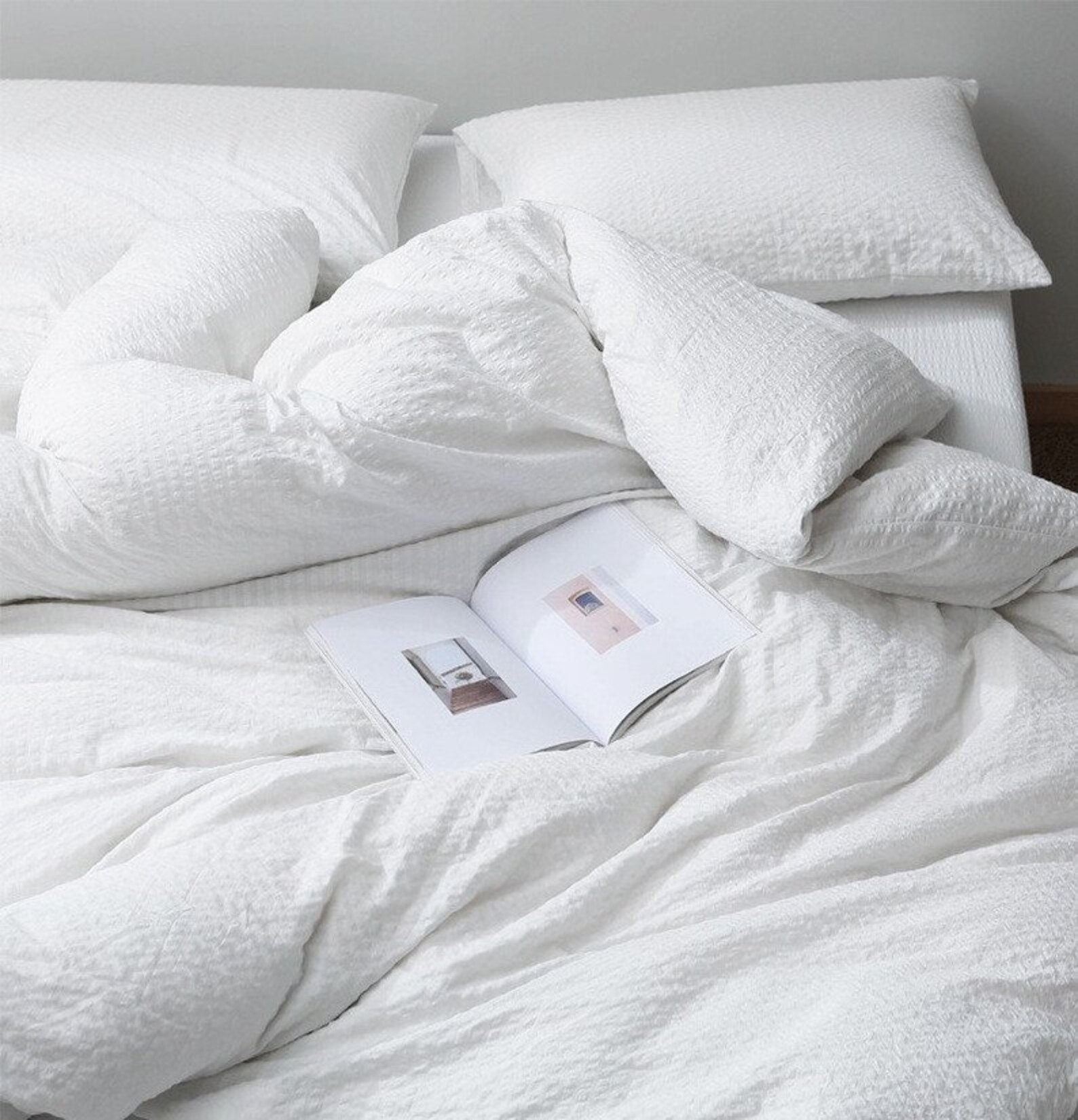 White Textured Bedding Set Organic Cotton QUEEN Duvet Cover Etsy