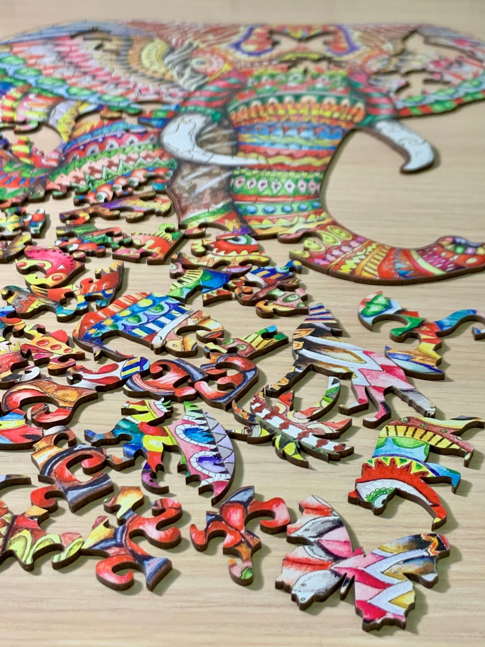 Wooden Puzzle Jigsaw Elephant Laser Cut 3d Puzzles for Adults Etsy