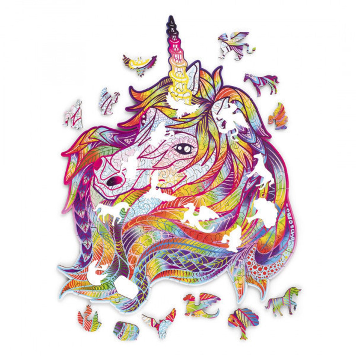 wooden puzzle jigsaw unicorn laser cut wooden jigsaw puzzle 3d etsy