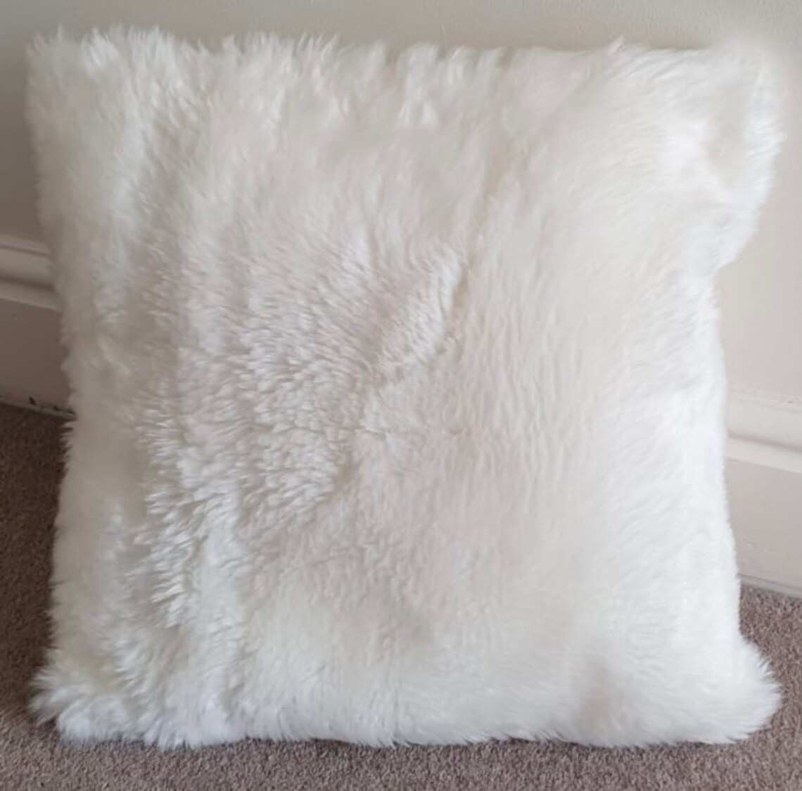 White Fluffy Pillow Cover Etsy UK