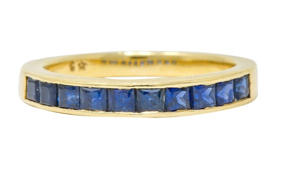 Vintage Sapphire 14 Karat Gold Channel Band Ring