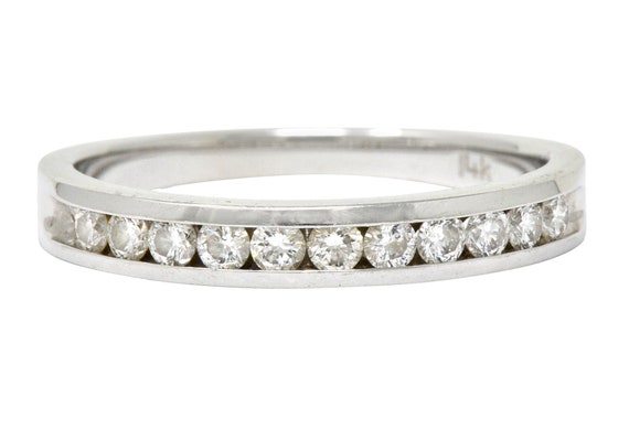Contemporary Diamond 14 Karat White Gold Channel B