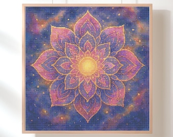 ロータスマンダラクロスステッチパターン – Sacred Light Design