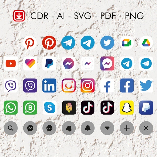 vector images of social network icons