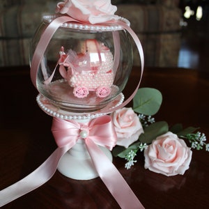 Centro de mesa de baby shower, vestido de tutú de oro rosa, centro de mesa rosa y dorado, centro de mesa de baby shower para niña, ducha de centro de mesa