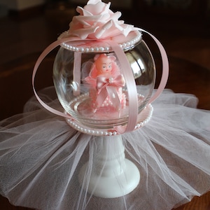RoseGold Baby shower Centerpiece, Rose Gold Tutu Dress, Pink and Gold Centerpiece, Girl Baby Shower Centerpiece, Centerpiece Shower