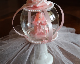 Rose Gold Baby Shower Centerpiece, Tutu Dress Decor