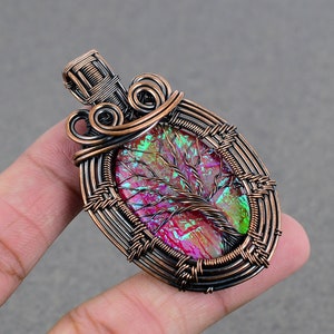 Tree of Life Australian Triplet Opal Pendant Copper Wire Wrapped Pendant Triplet Opal Gemstone Pendant Copper Pendant Gift For Her Mother