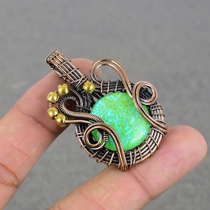 Australian Triplet Opal Copper Pendant Copper Wire Wrapped Pendant Gemstone Copper Jewelry Handmade Pendant Gifts For Him Opal Jewelry