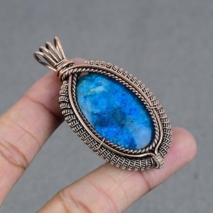 Neon Apatite Pendant Copper Wire Wrapped Pendant Oxidized Copper Neon Apatite Gemstone Pendant Beautiful Copper Pendant Gifts To Her Mothers