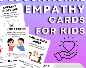 Cartes-éclair sur l'empathie pour les enfants, Régulation des émotions, Cahier d'exercices d'empathie sur les relations, Cartes éducatives à imprimer