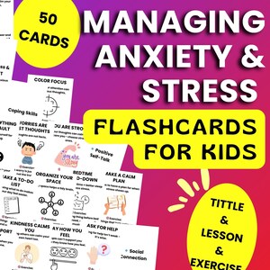 Anxiety Management Flashcards for Kids: Coping Skills & Mindfulness (PDF Downloadable Cards)