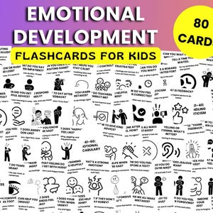 Karteikarten für emotionale Entwicklung für Kinder, SEL-Aktivitäten, emotionale Intelligenz, Lernen sozialer Fähigkeiten, digitale Entwicklung PDF
