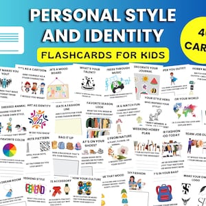 Activité de cartes mnémotechniques de style personnel pour les enfants, apprentissage de l'expression de soi, PDF imprimable, ressource pour enseignant