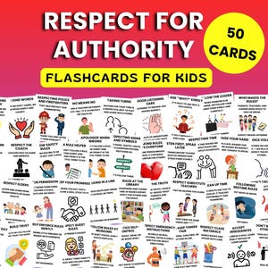 Respektera auktoriteter, Flashcards för barn, Regler och gott uppförande, Pedagogisk hemundervisning, Utskrivbara lärokort