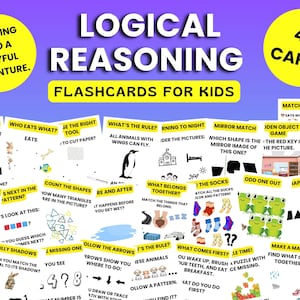 Flashcards voor logisch redeneren voor kinderen, leuke activiteiten voor patroonherkenning en kritisch denken, educatieve hersenspelset, flitskaarten