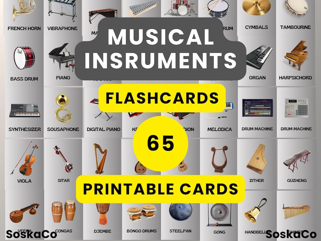 Music Instruments Flashcards, Printable PDF Musical Instruments ...