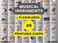 Music Instruments Flashcards, Learning Printable PDF Musical Instruments, Montessori Cards, Realistic Images, Instant Download
