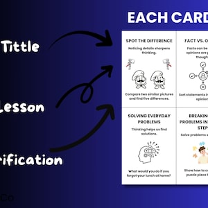 Critical Thinking Flashcards for Kids, Printable Learning Decision Making Skills, Educational Cards image 8